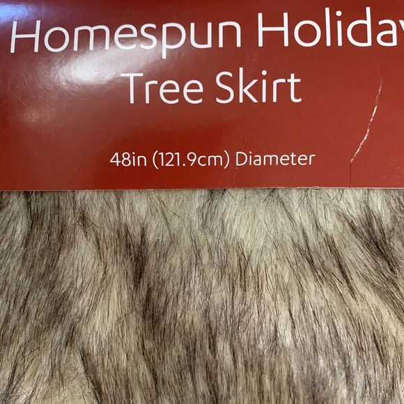 Christmas Tree Skirt Faux Fur Fluffy Fashion Elegant Bottom Decor Artificial - Picture 2 of 7